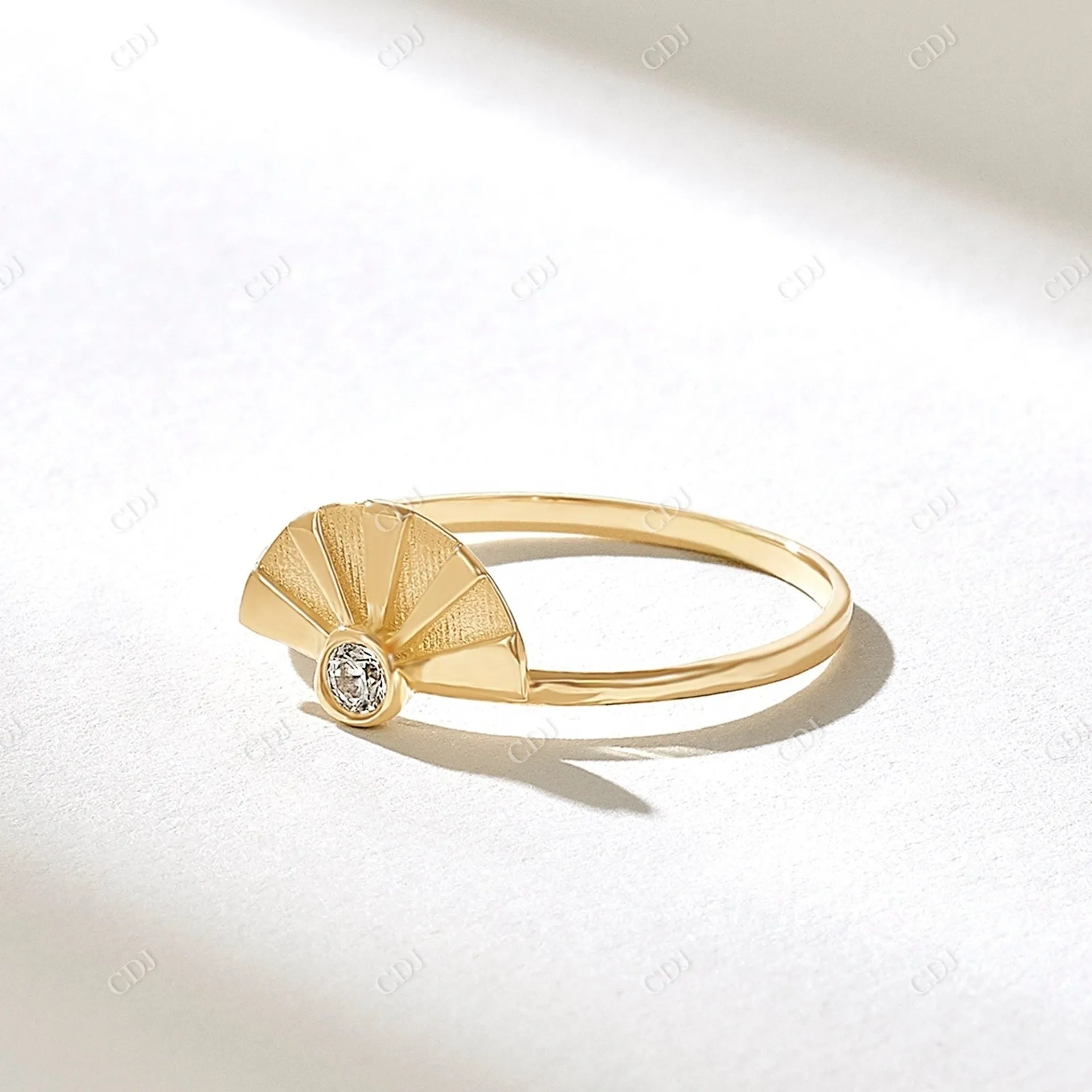 0.05CT Round Natural Diamond Antique Sunshine Ring