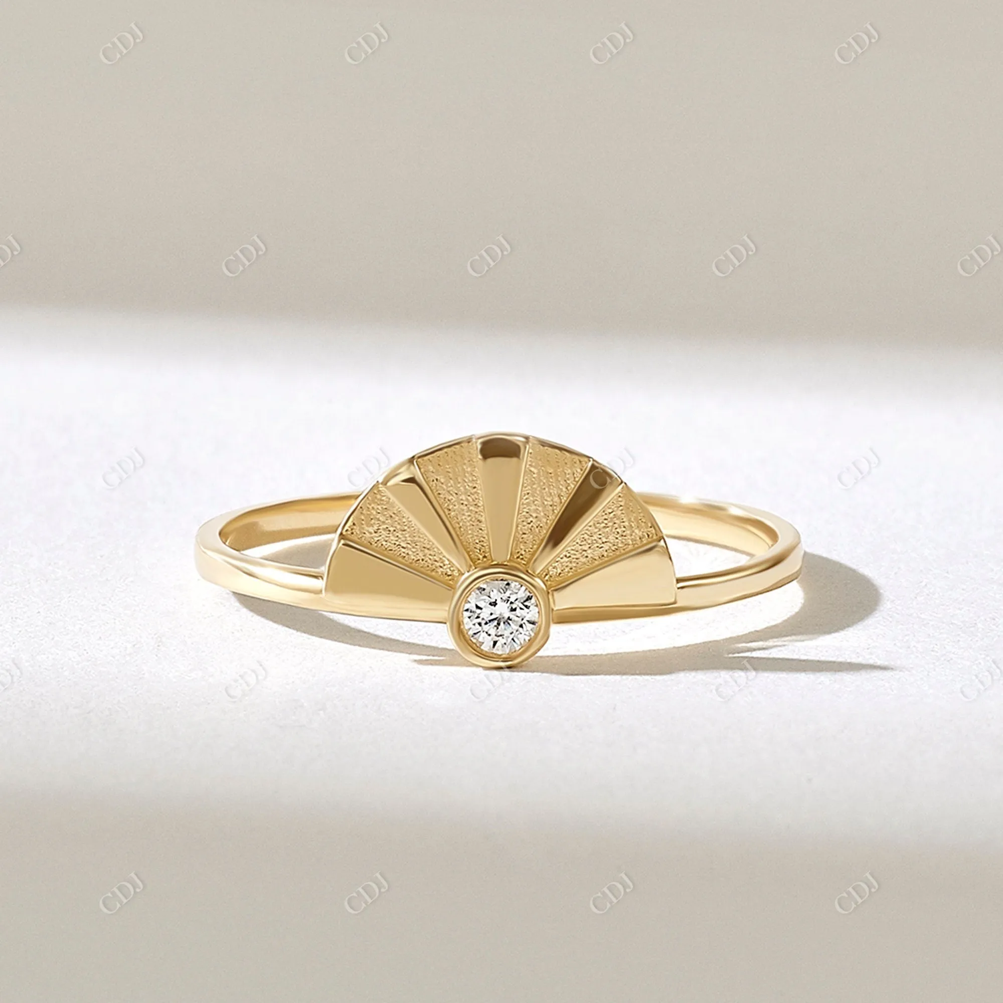 0.05CT Round Natural Diamond Antique Sunshine Ring