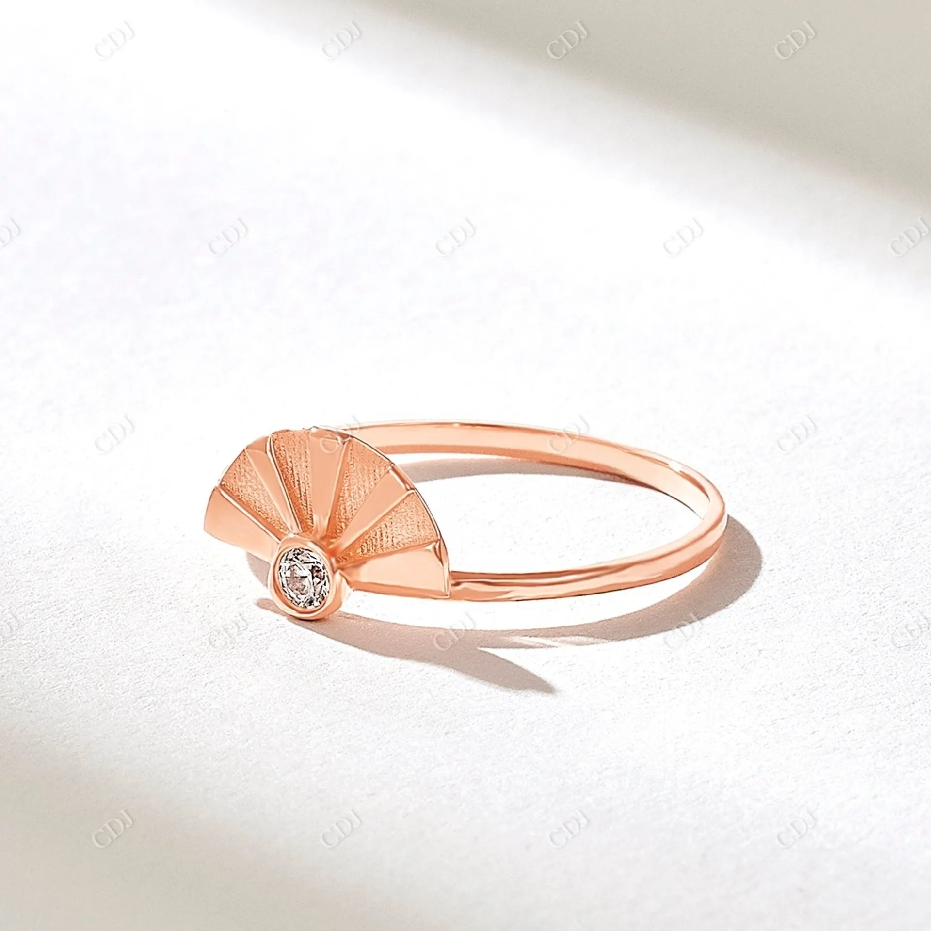 0.05CT Round Natural Diamond Antique Sunshine Ring