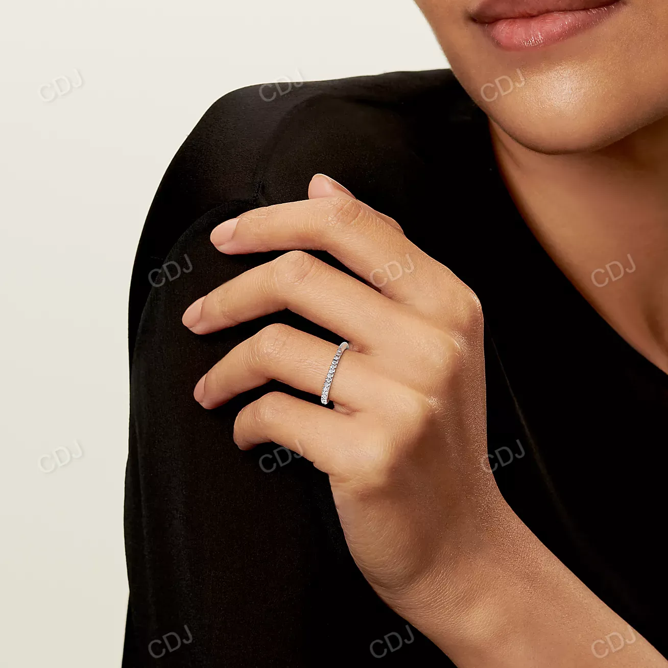 0.17 CTW Natural Diamond Half Eternity Ring