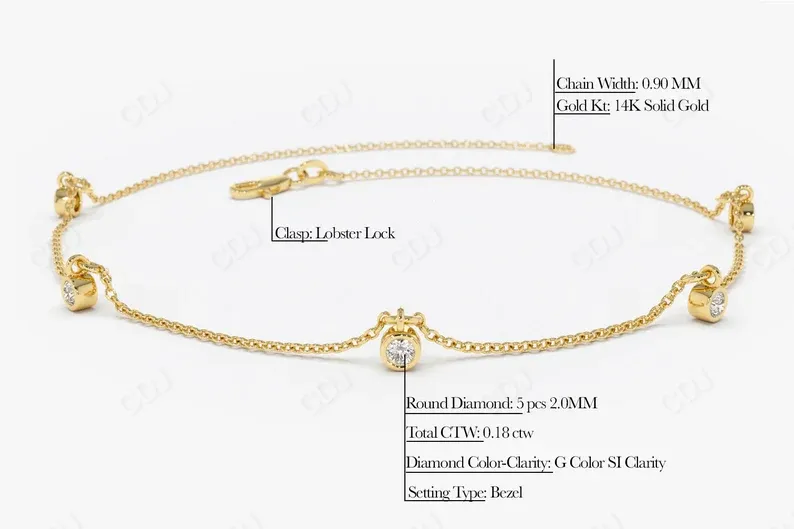 0.18CTW Moissanite Solitaire Diamond Bracelet