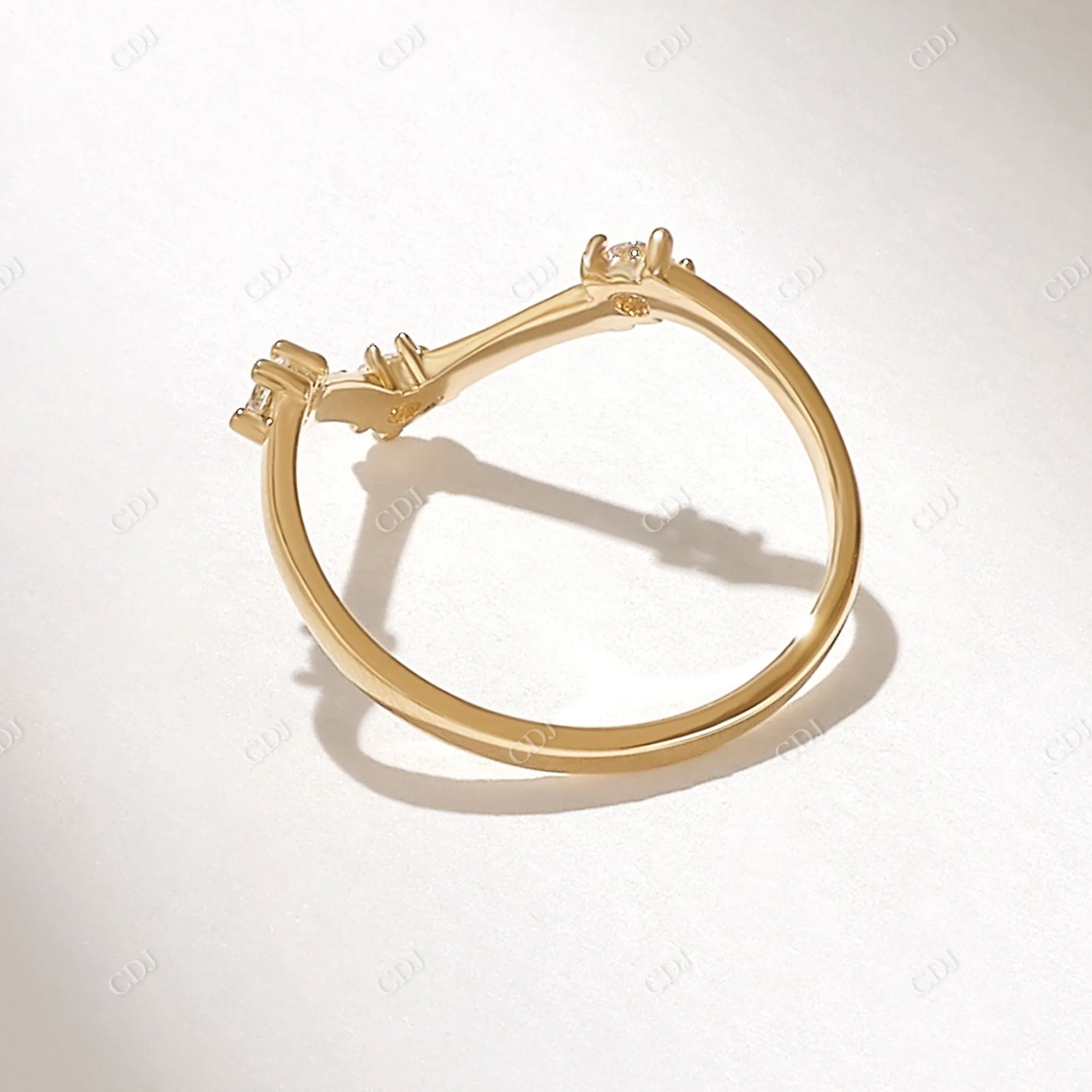 0.18CTW Three Stone Lab Grown Diamond Chevron Ring