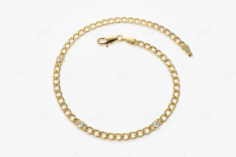 0.21CTW Moissanite Link Chain Diamond Bracelet