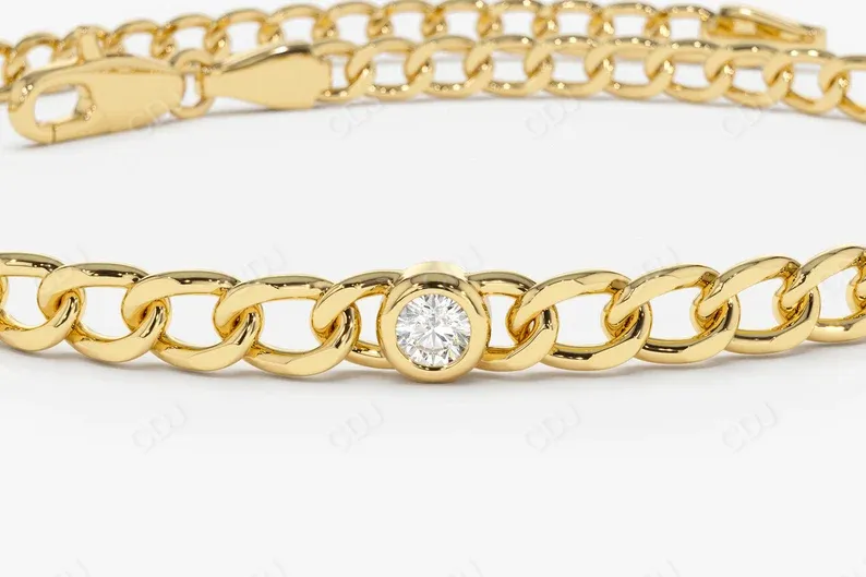 0.21CTW Moissanite Link Chain Diamond Bracelet
