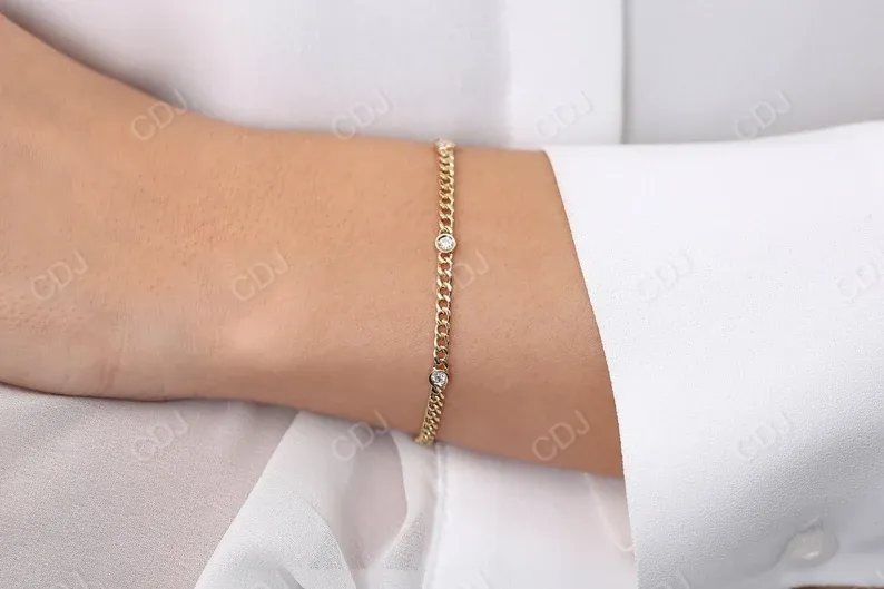 0.21CTW Moissanite Link Chain Diamond Bracelet