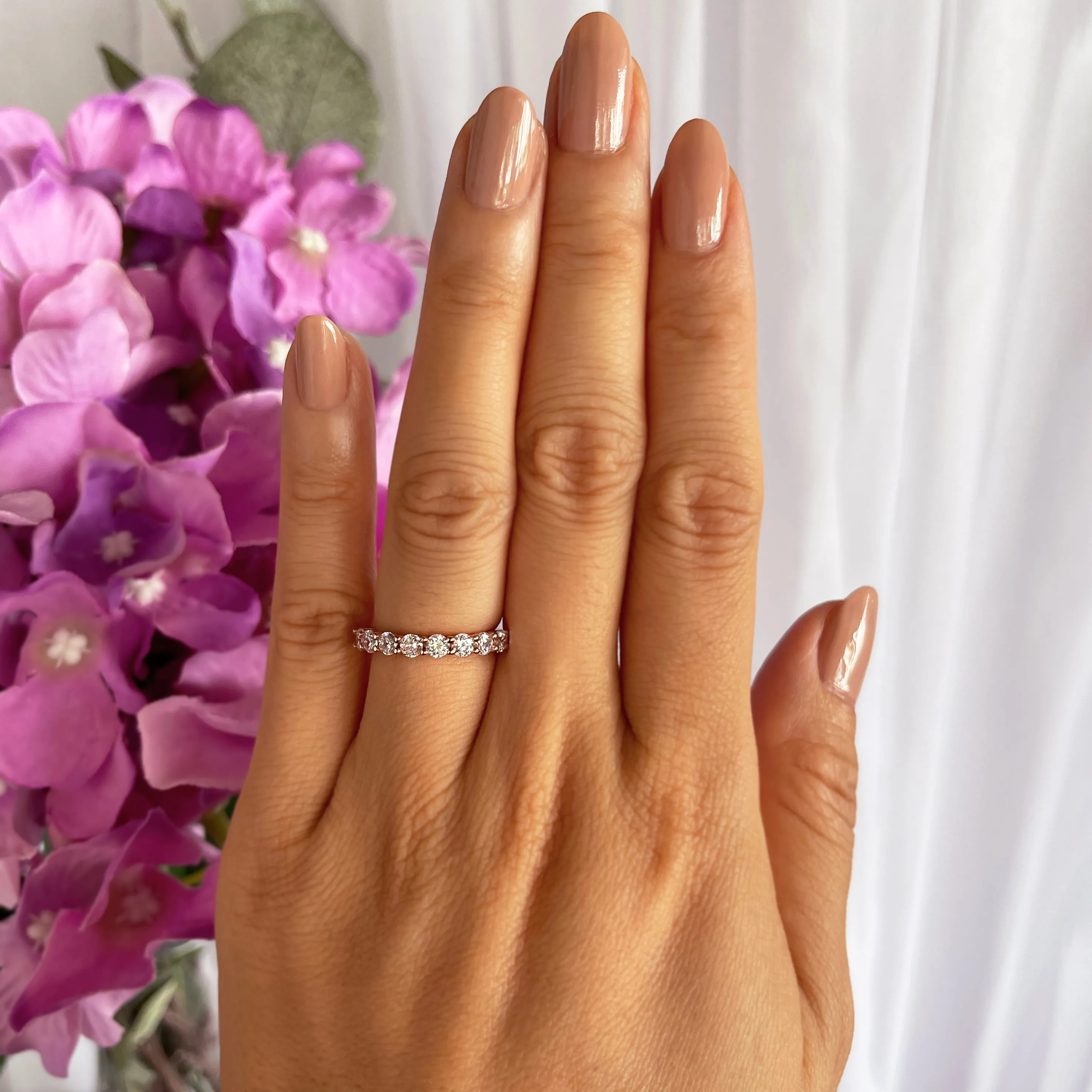 1 ctw Half Eternity Band - Rose GP