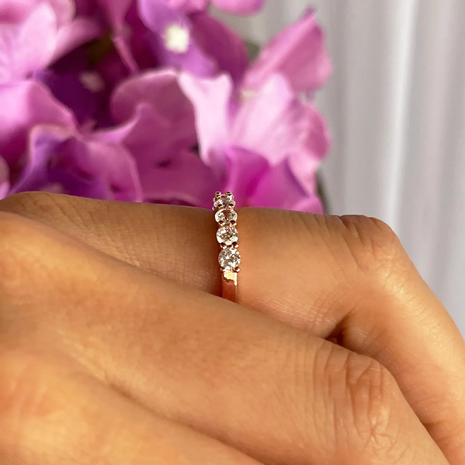 1 ctw Half Eternity Band - Rose GP