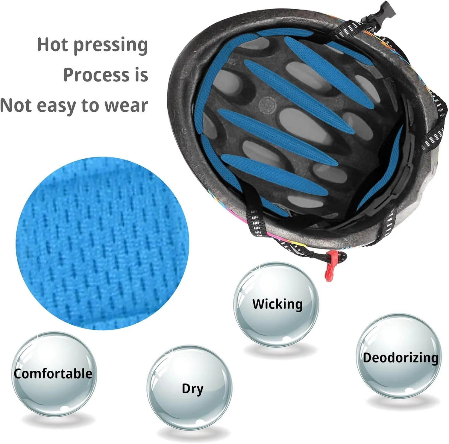 1 Set Cycle Helmet Pads, Padding Kit, Universal Foam Pads for Motorcycle Bike Cycling Helmet (Blue)