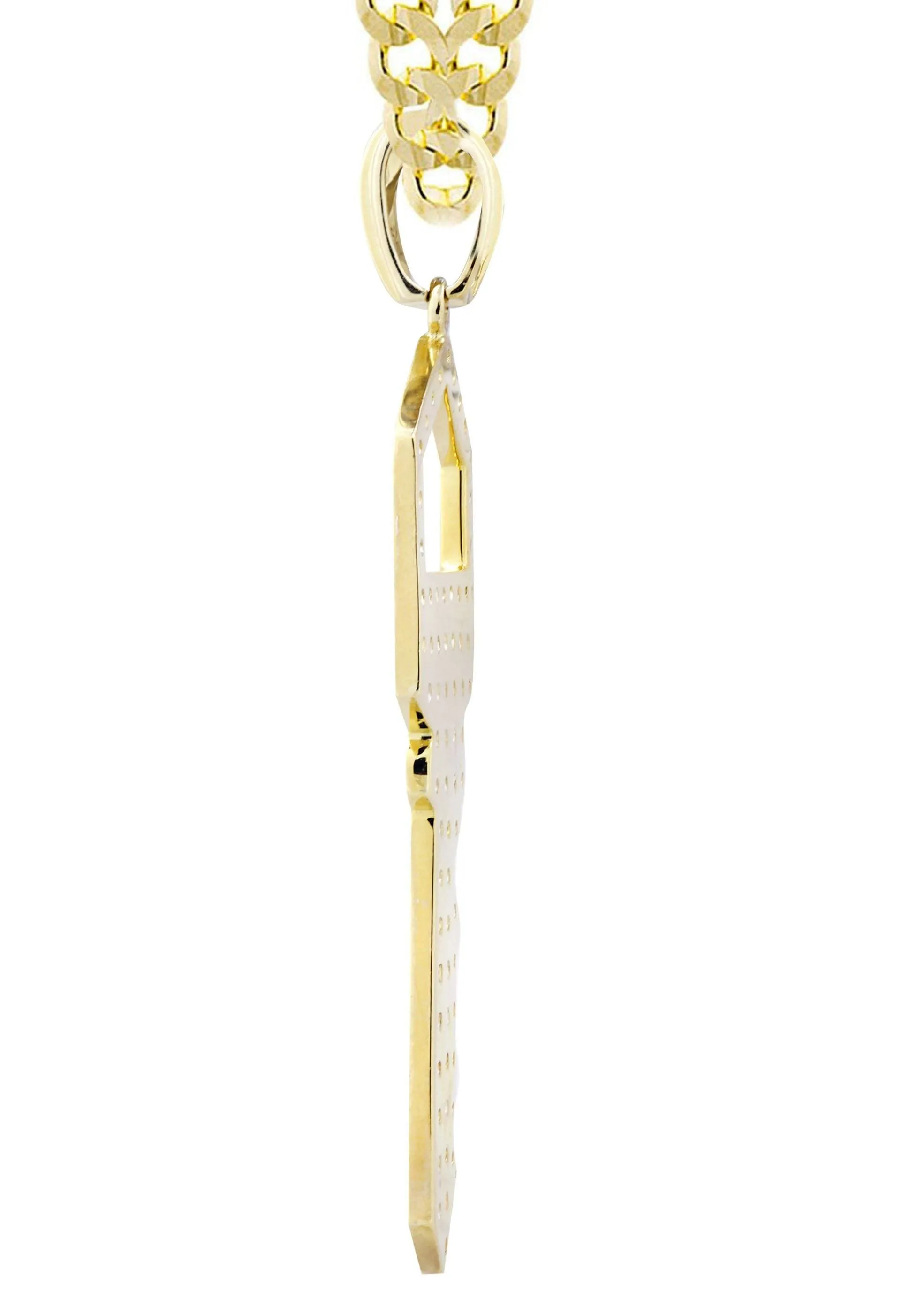 10K Yellow Gold Key Diamond Necklace  | 0.45 Carats