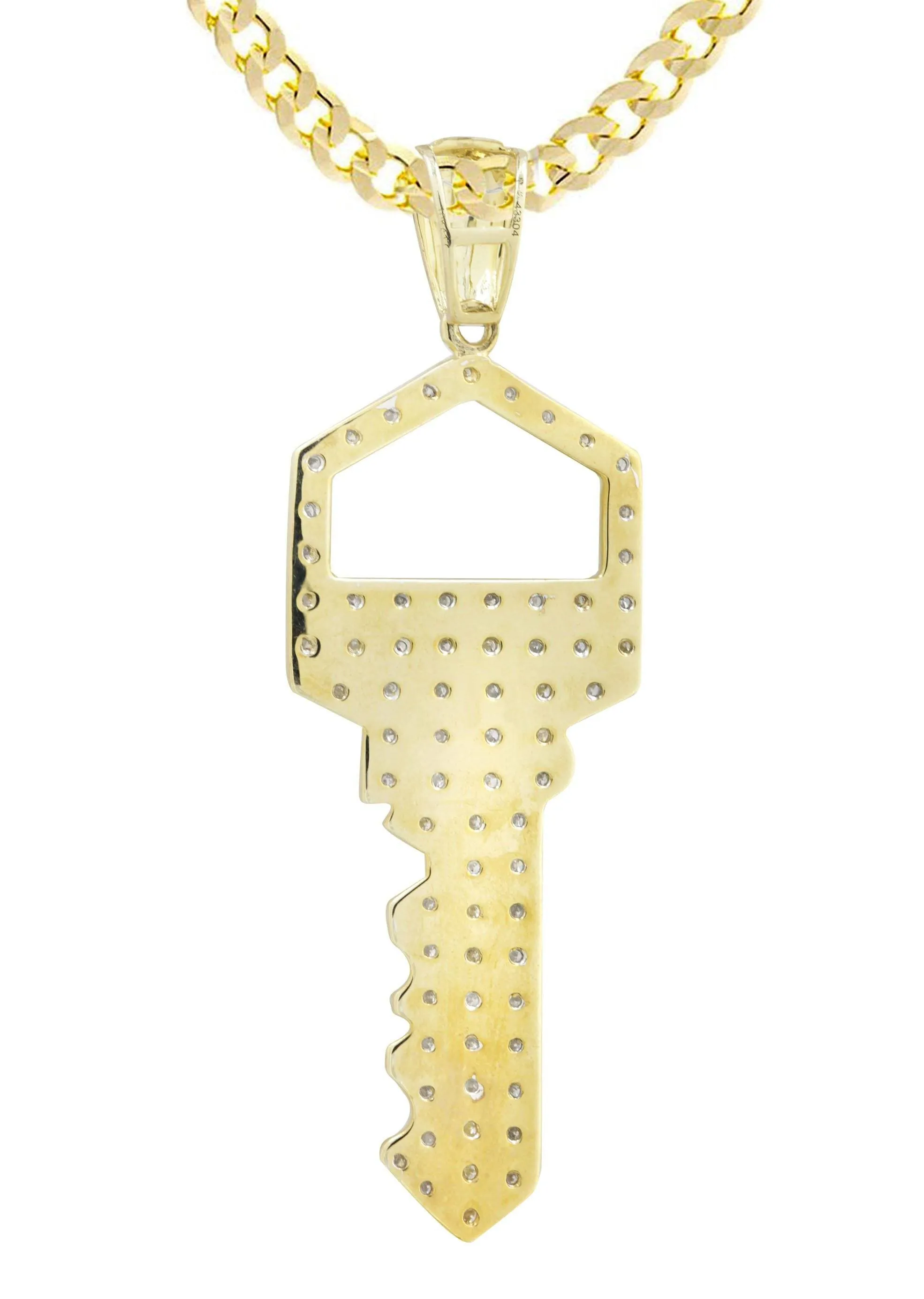 10K Yellow Gold Key Diamond Necklace  | 0.45 Carats