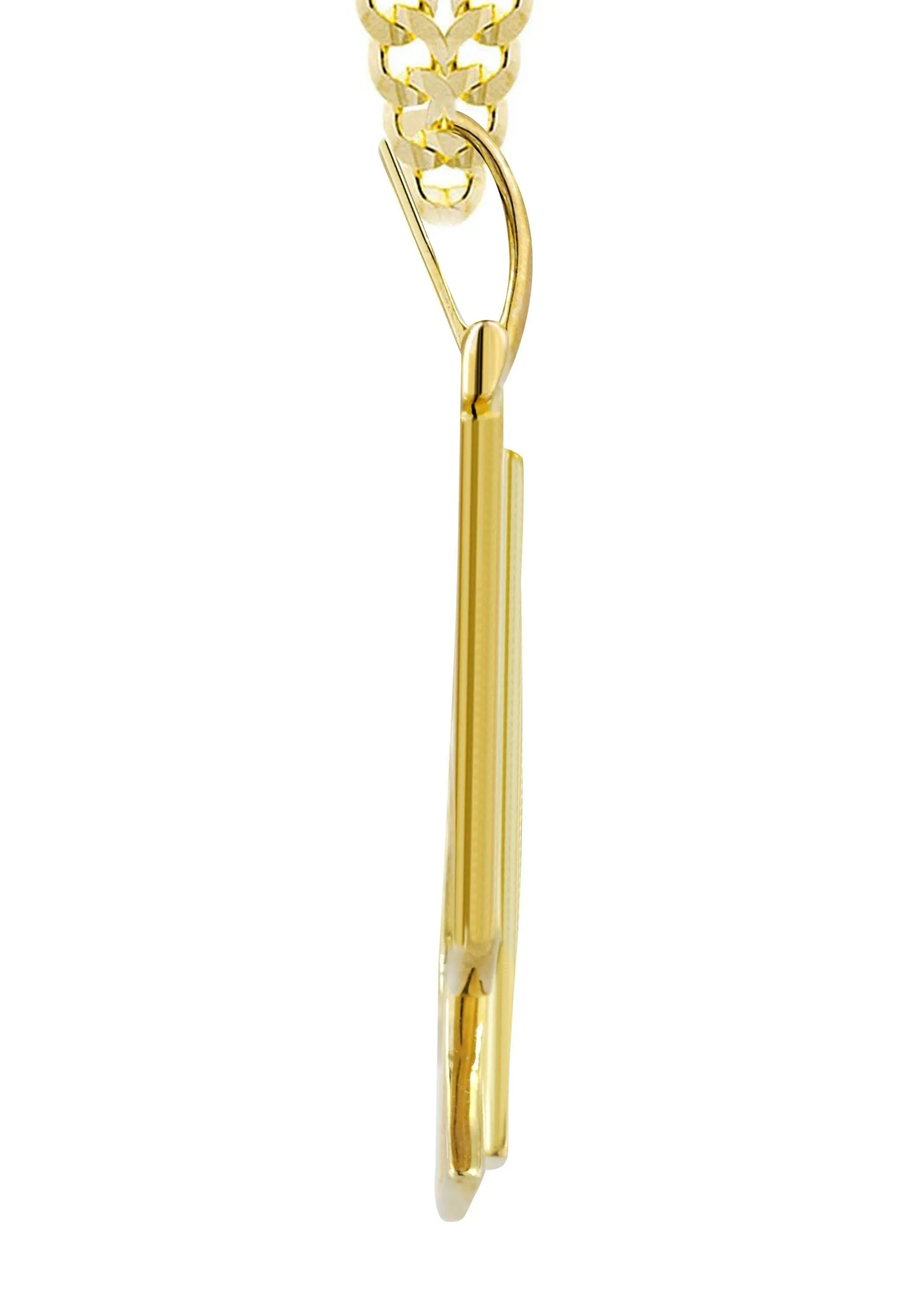 10K Yellow Gold Spades Diamond Necklace  | 0.57 Carats