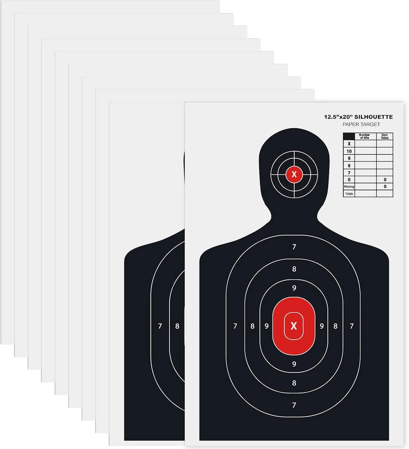 10PCS Paper Targets for Shooting Range, 14X22 Inches Shooting Targets for Indoor and Outdoor Use, Perfect for Handguns, Pistols, Rifles, Airguns, Pellet Gun and BB Guns by krlladetiy