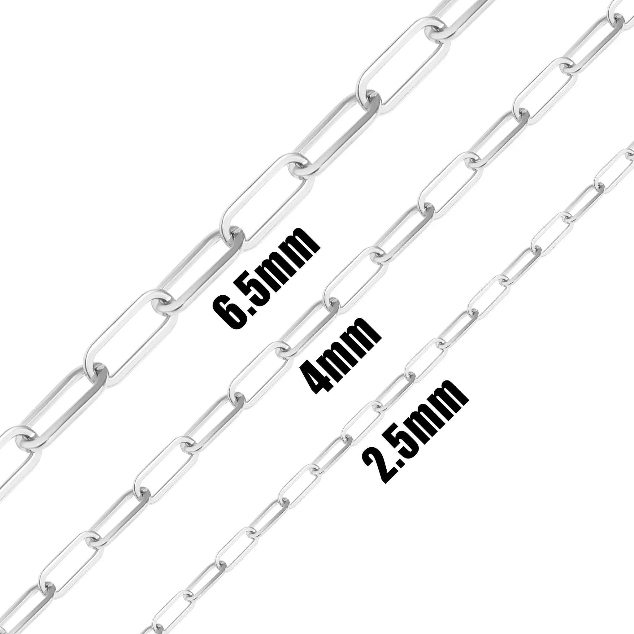 18K Gold PVD Stainless Steel Paperclip Chain - By The Foot / SPL1014