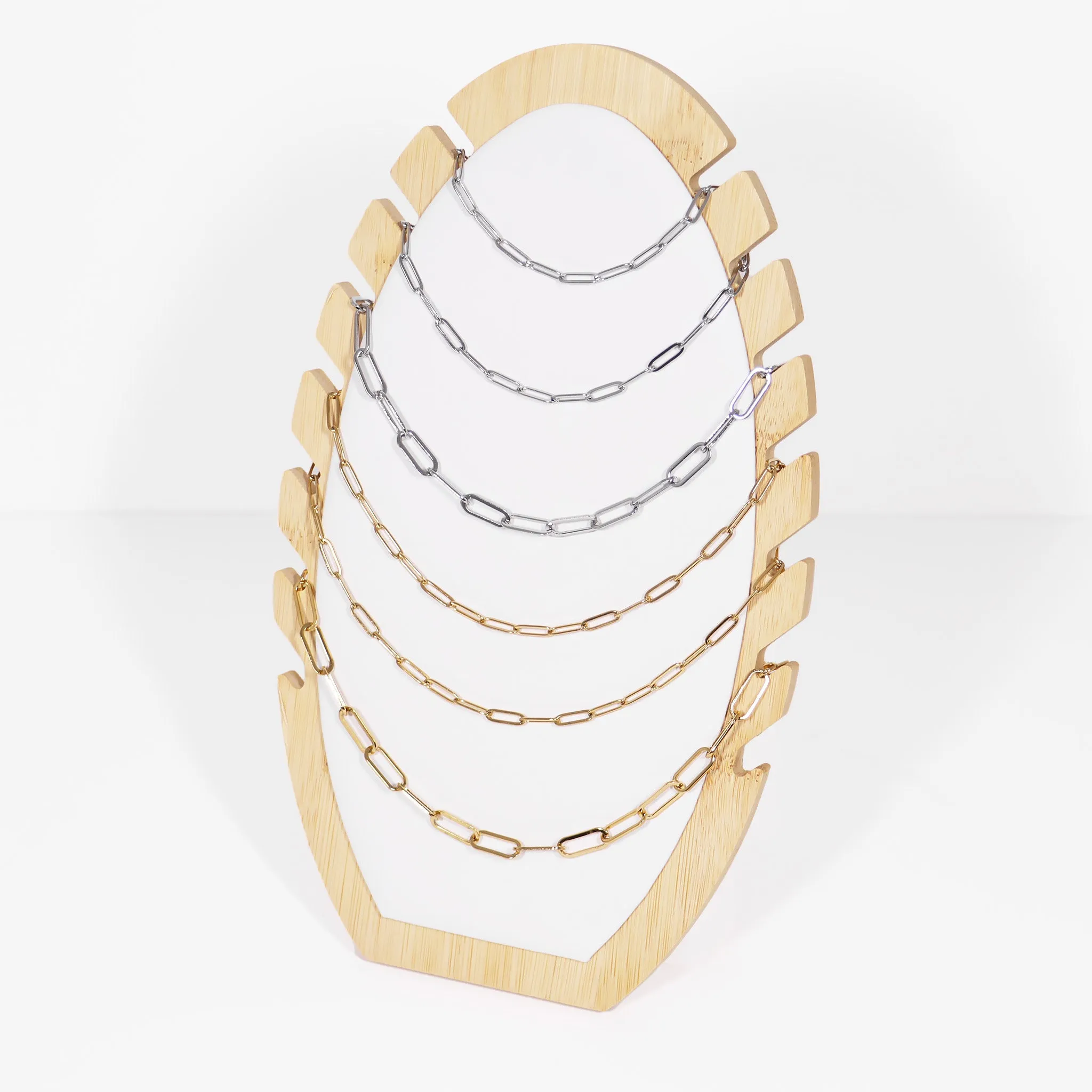 18K Gold PVD Stainless Steel Paperclip Chain - By The Foot / SPL1014