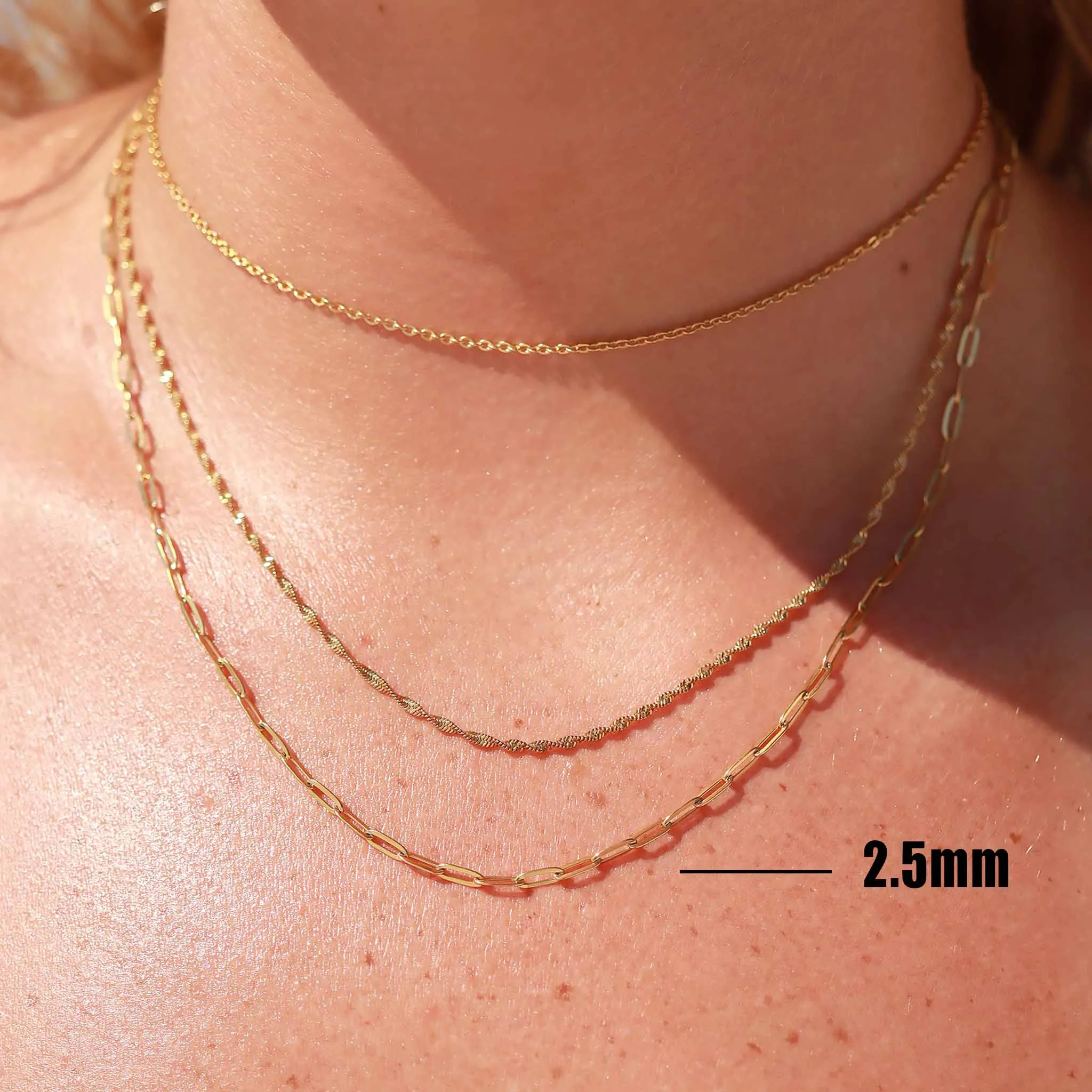 18K Gold PVD Stainless Steel Paperclip Chain - By The Foot / SPL1014