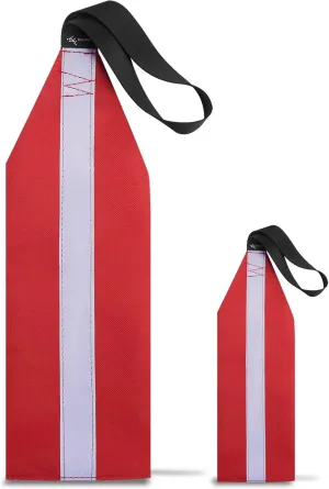 (2 Pack) Large Red Flag for Truck Loads, Kayak Boat Bicycle Travel Safety Tow Flag- 6.7"W x 27"L
