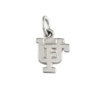 3/8" Overlapping UF Logo Sterling Silver Pendant Charm