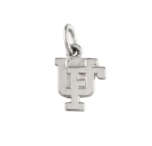 3/8" Overlapping UF Logo Sterling Silver Pendant Charm