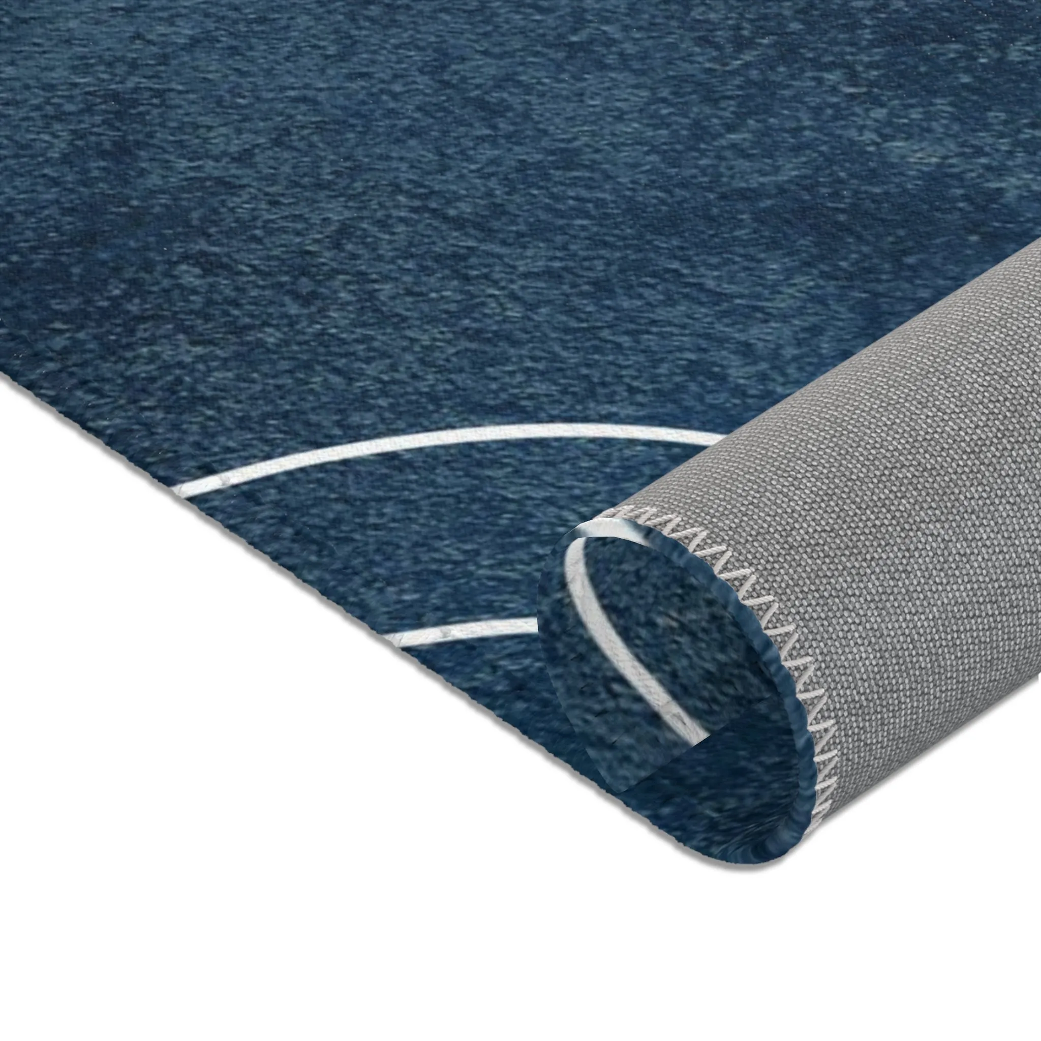 Abstract Boho Area Rug | Emerald Green, Navy Blue White