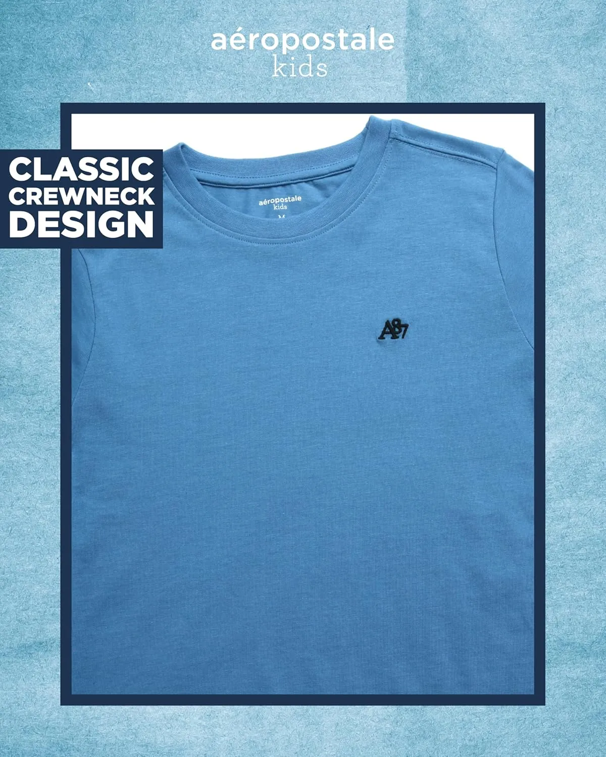 AEROPOSTALE Boys T-Shirt - Kids Basic Cotton Short Sleeve Shirt - Classic Crewneck Graphic Tee for Boys (4-16)