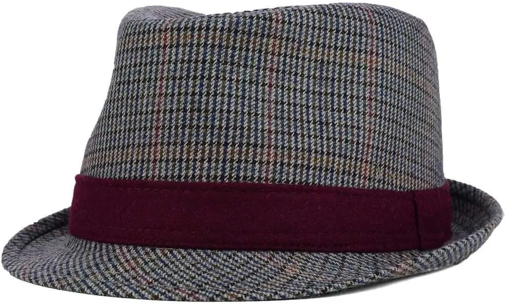 aid w/Contrasting Band Fedora S/M Black