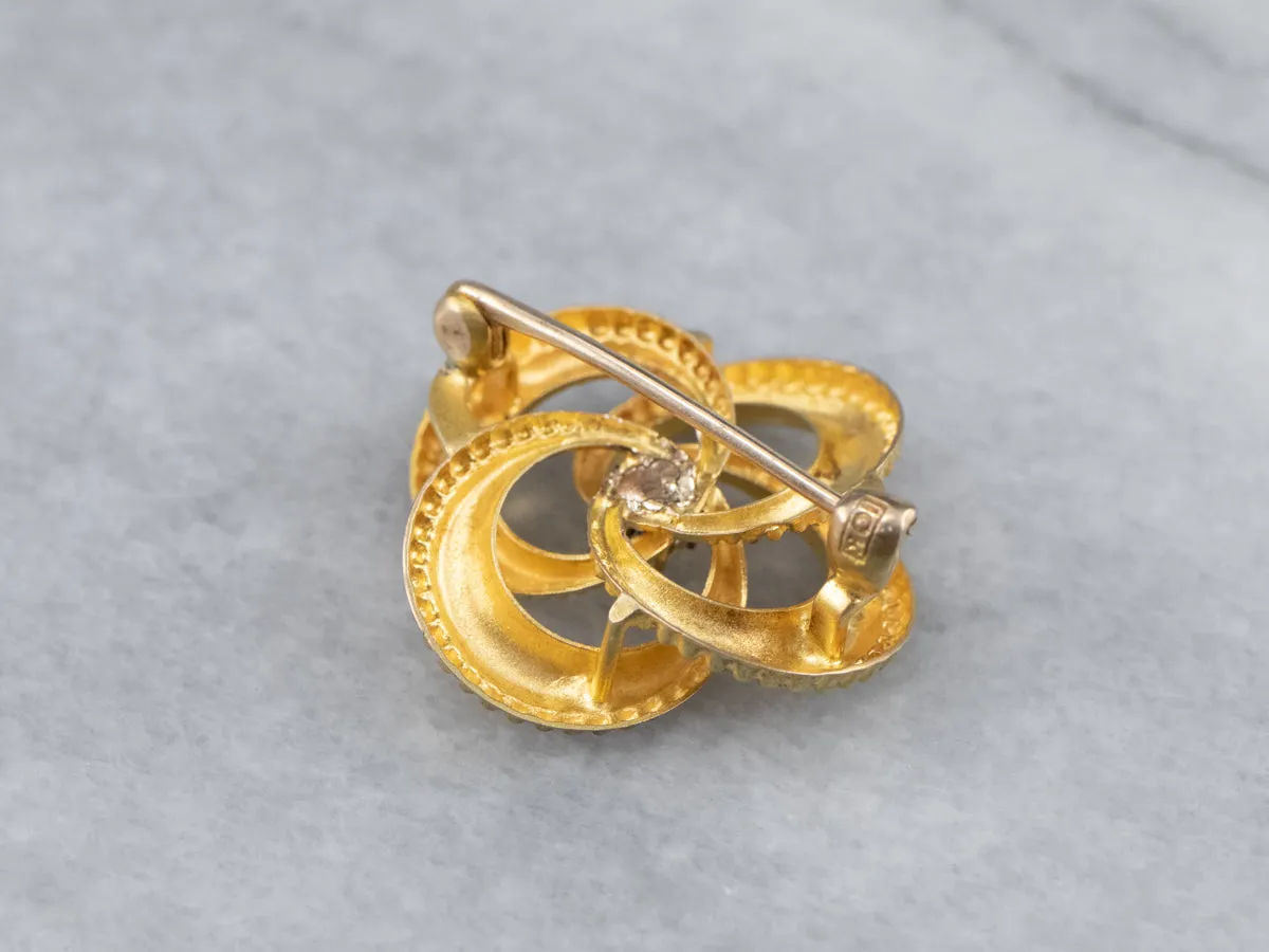 Antique Diamond Lover's Knot Pin