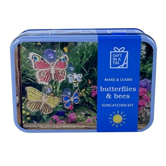 Apples To Pears Gift In A Tin Butterflies & Bees Suncatcher Kit