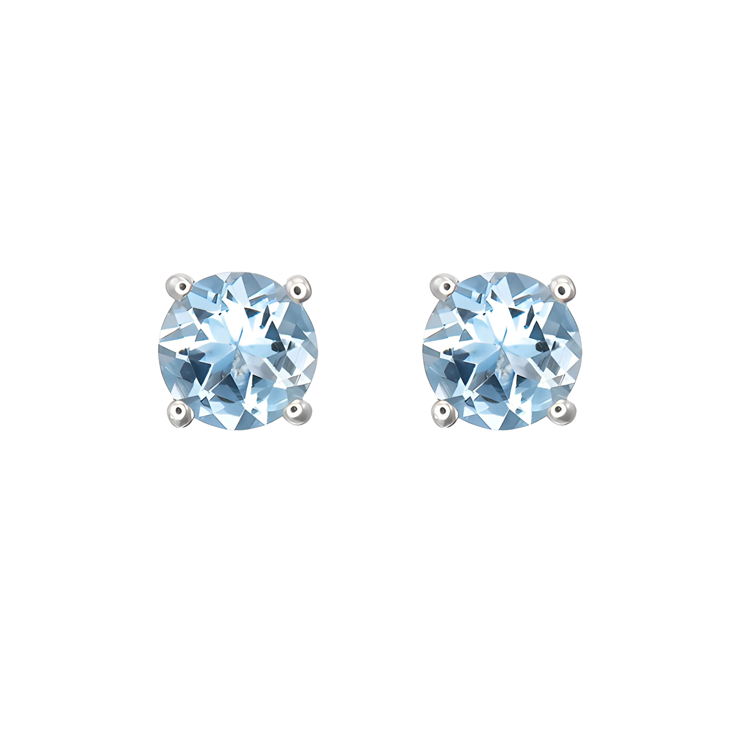 Aquamarine Stud Earrings in 18k White Gold