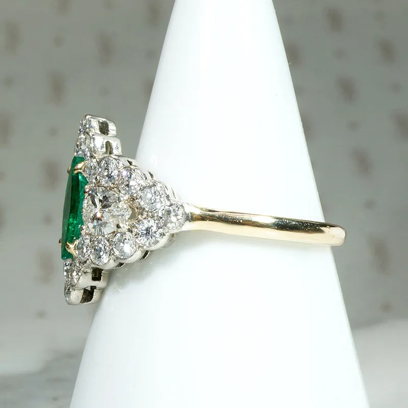 Awe Inspiring Marquise Emerald & Diamond Ring