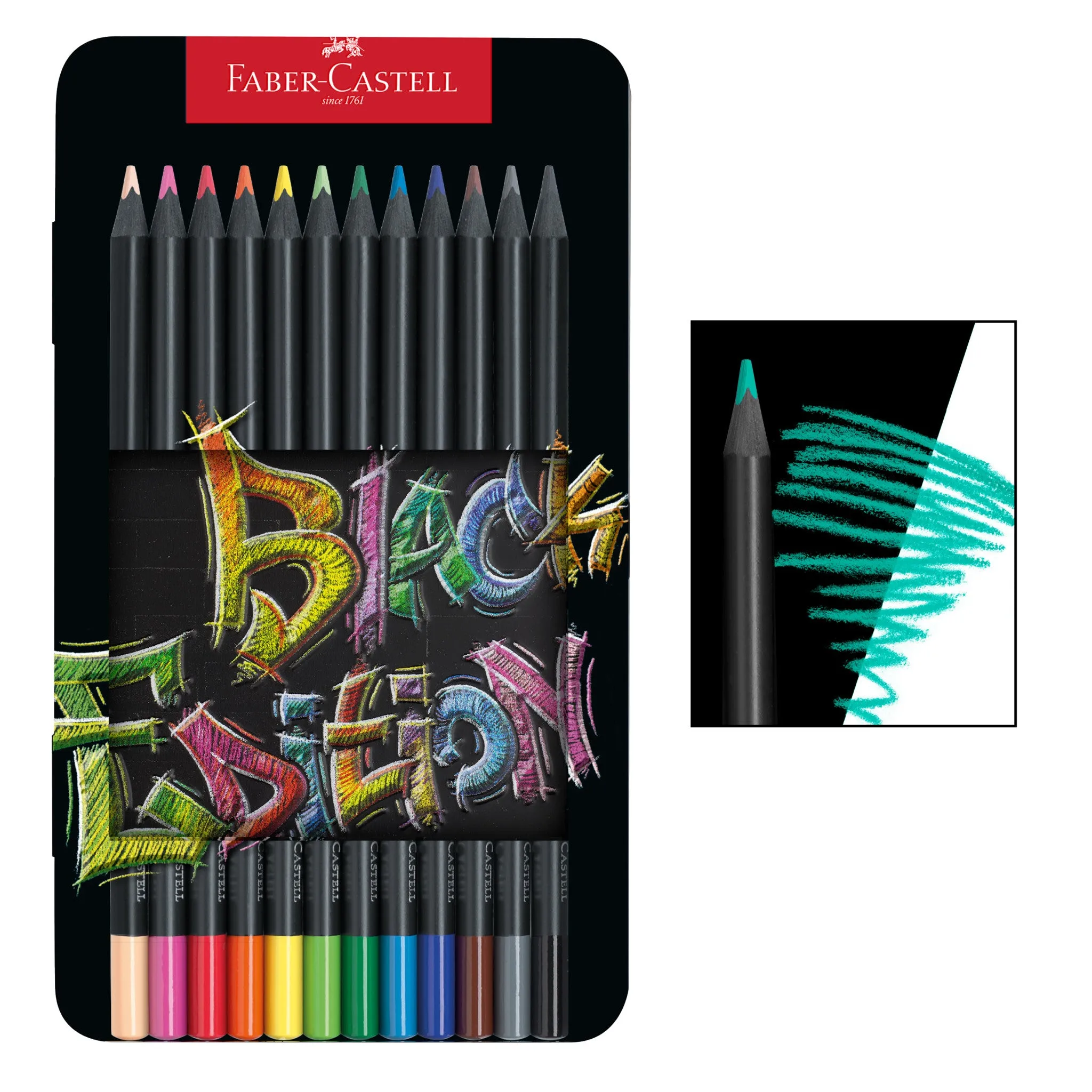 Black Edition Colored Pencils, Tin of 12 - #116413