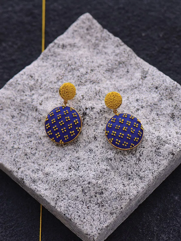 Blue   Yellow Sifar Earrings