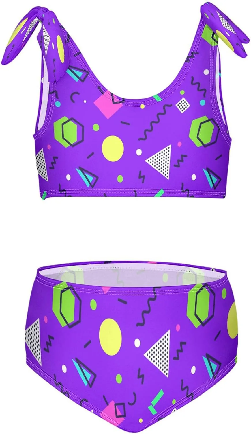 Boccsty Summer Mermaid Girls Swimsuits Pink Kids Bikini Sets 2 Pcs Bathing Suit for 3T-12T