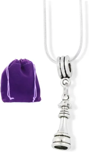 Chess Gifts | Queen Necklace for Women or Men a Great Chess Piece Charm of Themed Chess Pieces that makes a Great Chess Gift or Chess Necklace of Queens Necklace or Queen Pendant for Chess Decoration