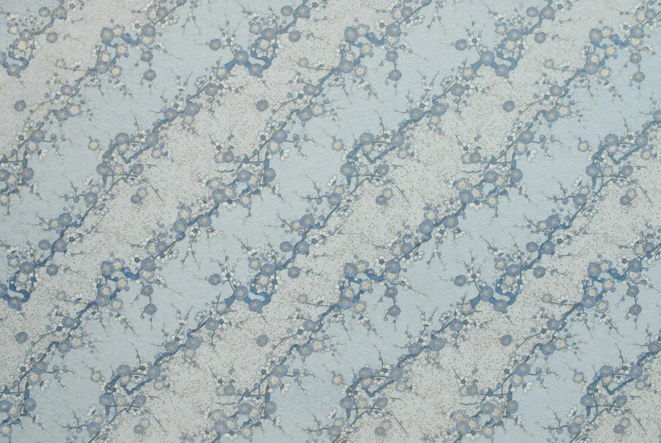 Chiyogami Diagonal Flower Sky Blue