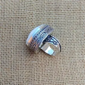 Cowrie Shell Ring,Statement Ring,Bohemian Ring,Cowrie Mermaid Ring,Seashell Ring,Gift For Her,Handmade Ring,925 Sterling Silver Ring.