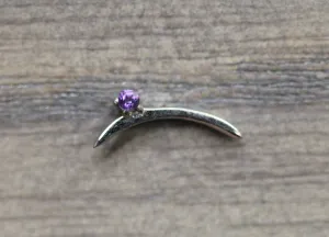 Curve Pin in White Gold- Amethyst