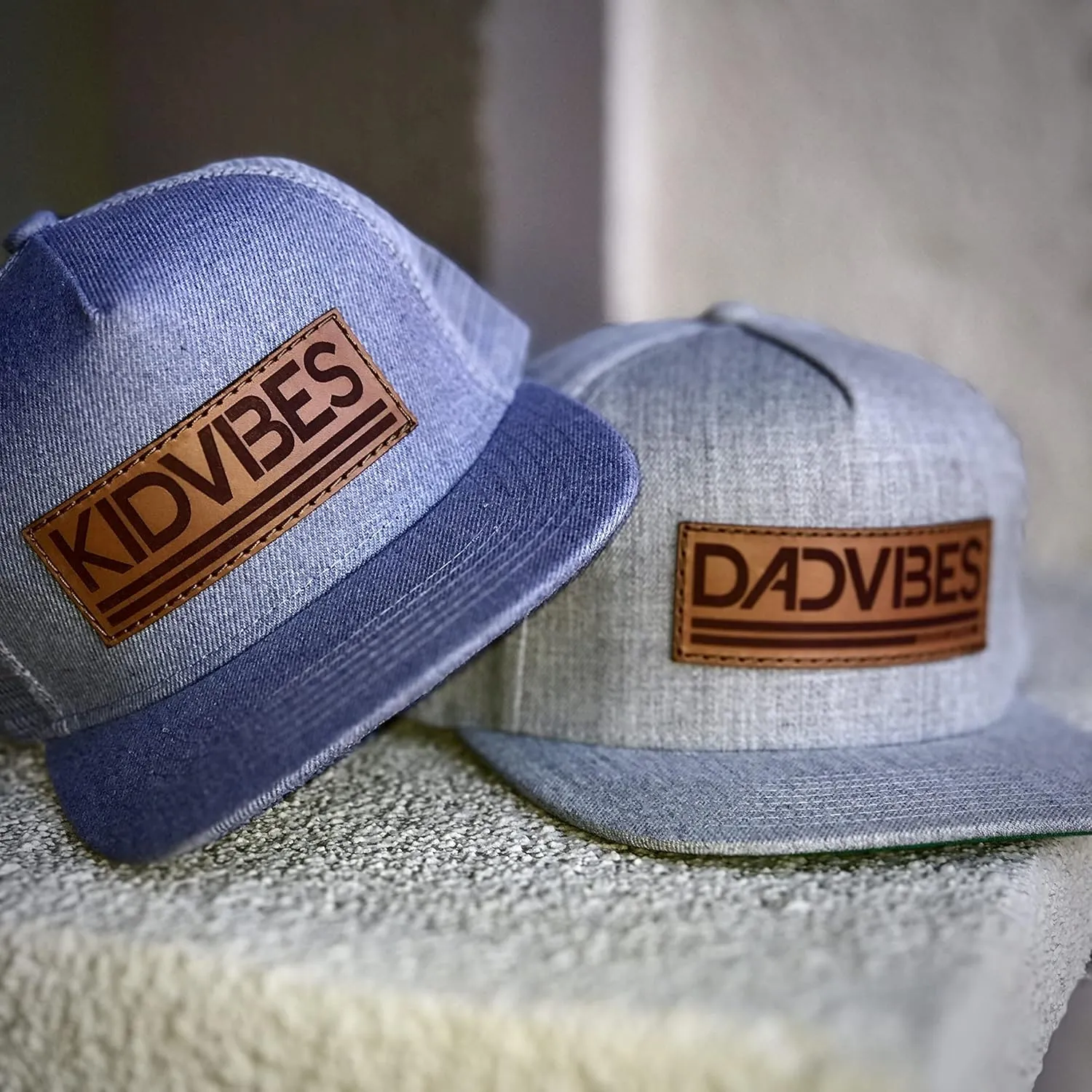 DadVibes Dad Hat - Snapback Baseball Cap Mens Leather Patch