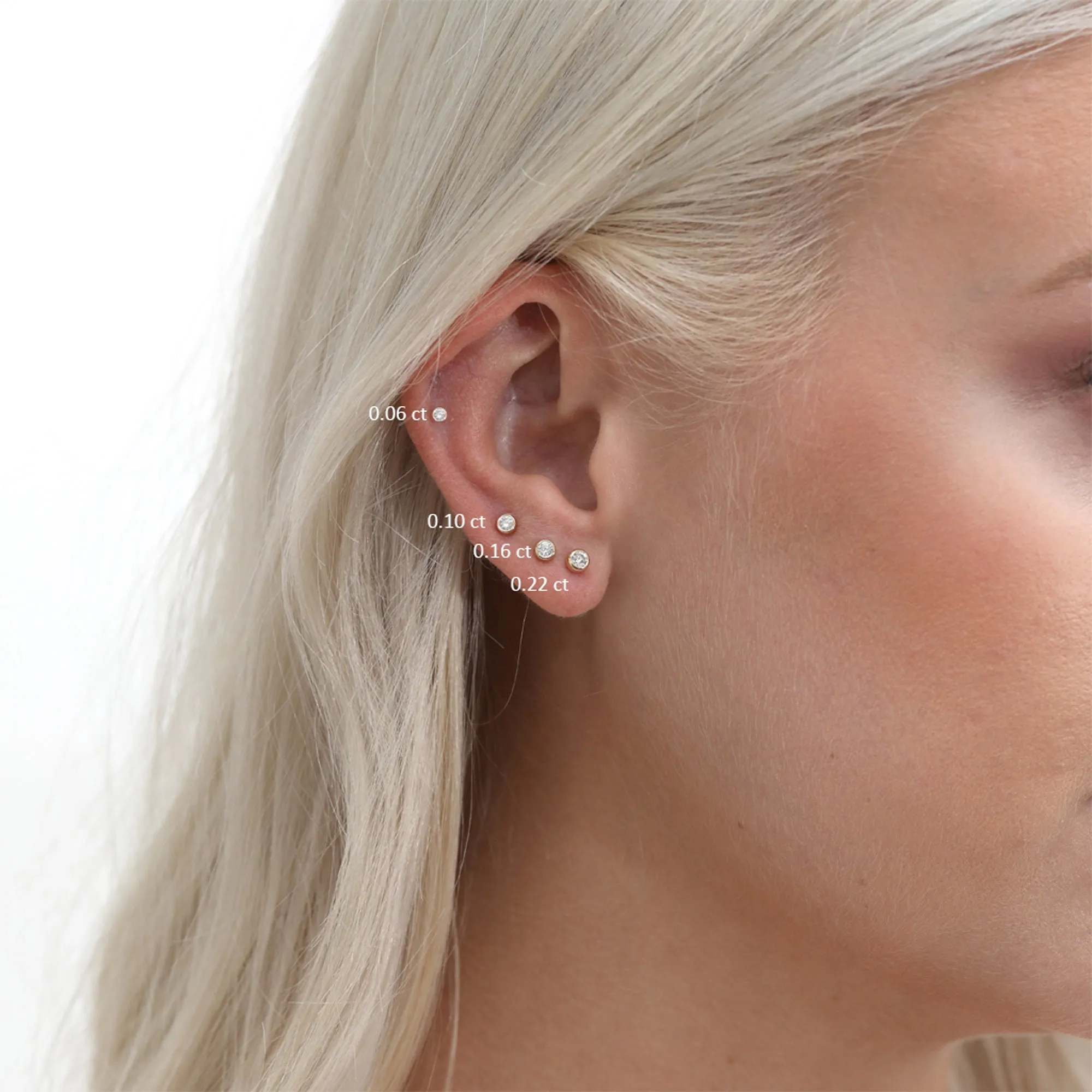 Diamond Bezel Studs, Susie