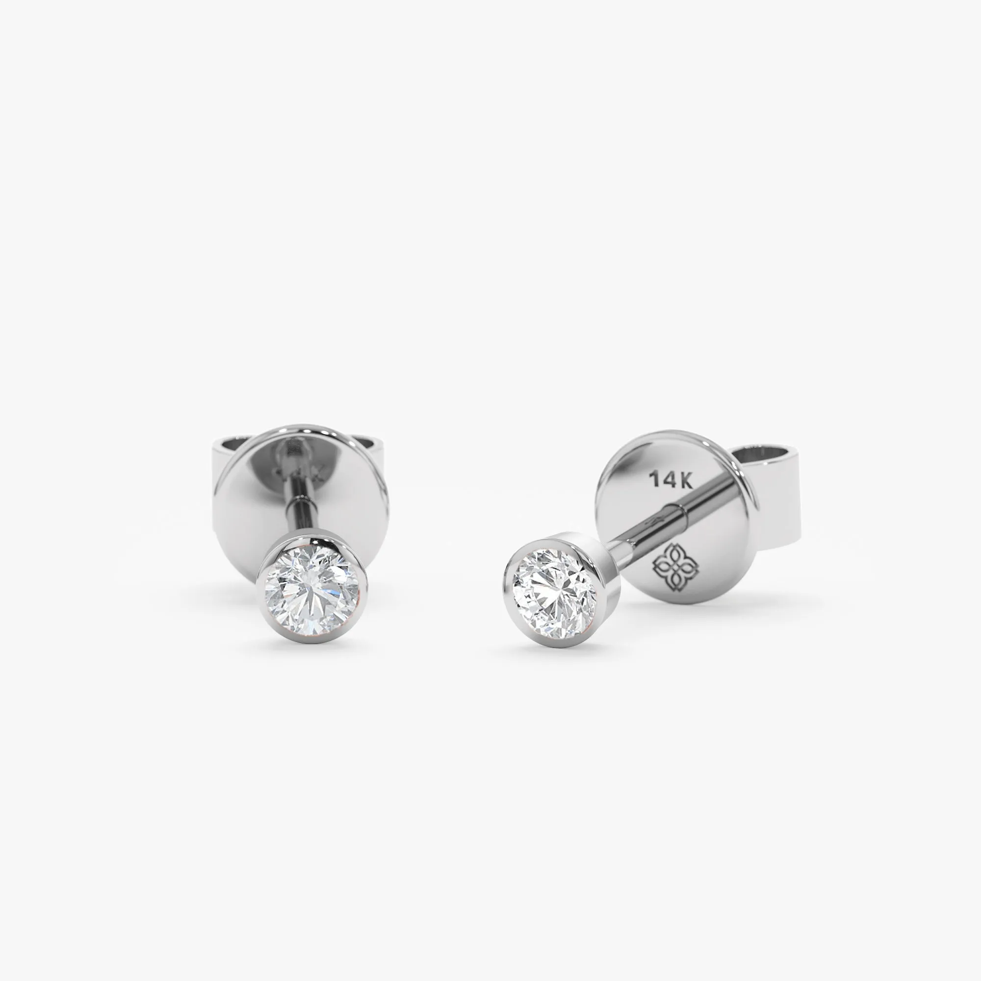 Diamond Bezel Studs, Susie