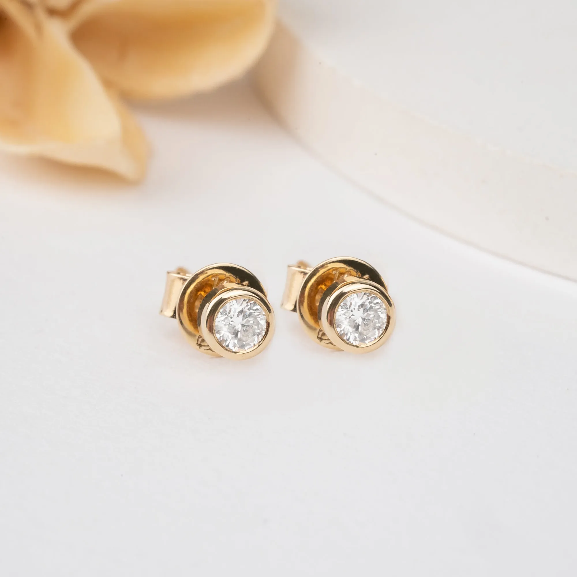 Diamond Bezel Studs, Susie