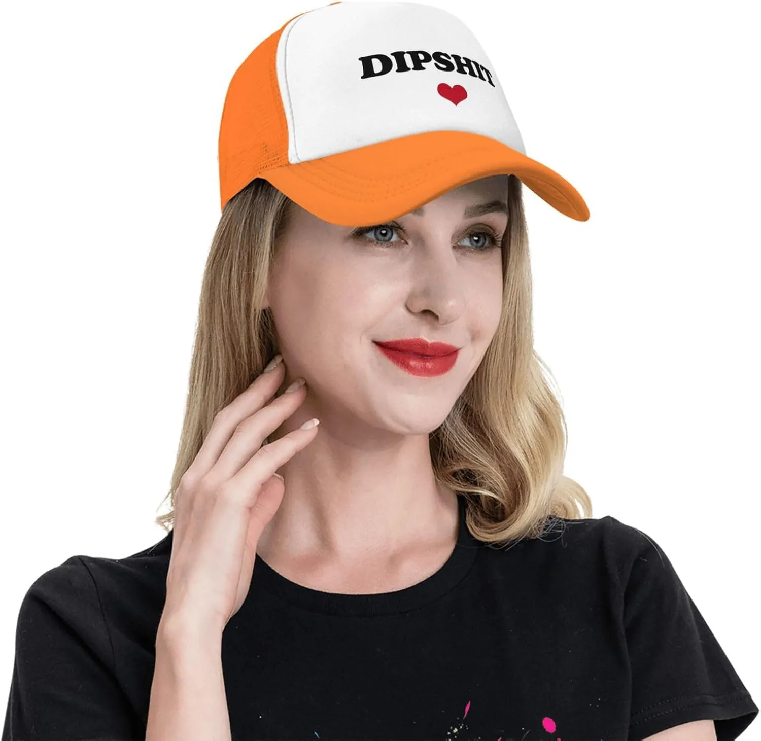 Dipshit Funny Adjustable Mesh Trucker Hat for Adults Unisex Classic Hats Fishing Caps Black