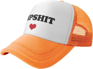 Dipshit Funny Adjustable Mesh Trucker Hat for Adults Unisex Classic Hats Fishing Caps Black
