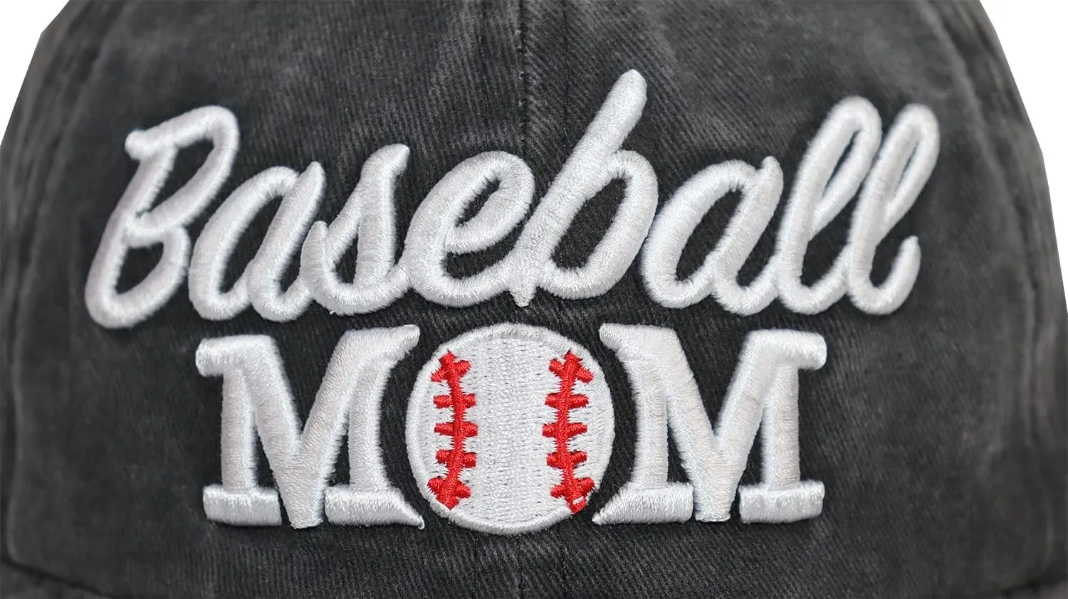 Distressed Baseball Mom Dad Hat for Women, Adjustable Washed Embroidered Baseball Cap for Mama