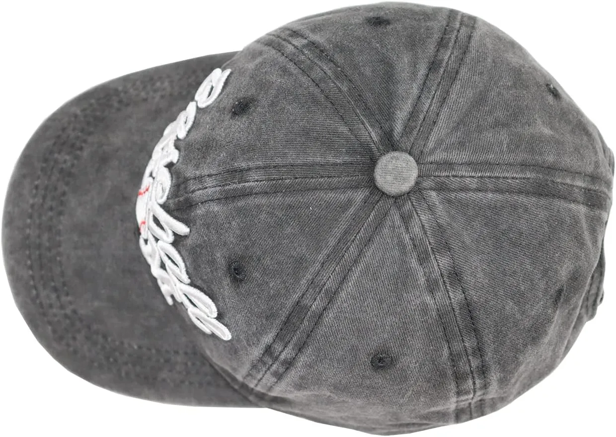 Distressed Baseball Mom Dad Hat for Women, Adjustable Washed Embroidered Baseball Cap for Mama