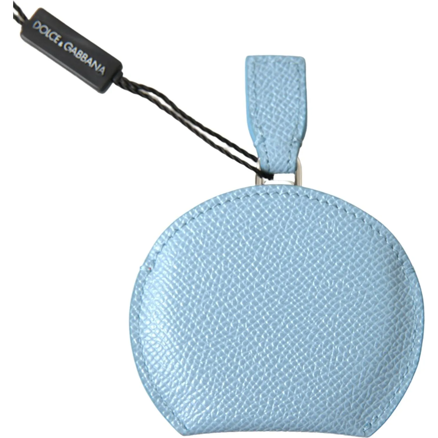 Dolce & Gabbana Elegant Leather Mirror Holder in Light Blue