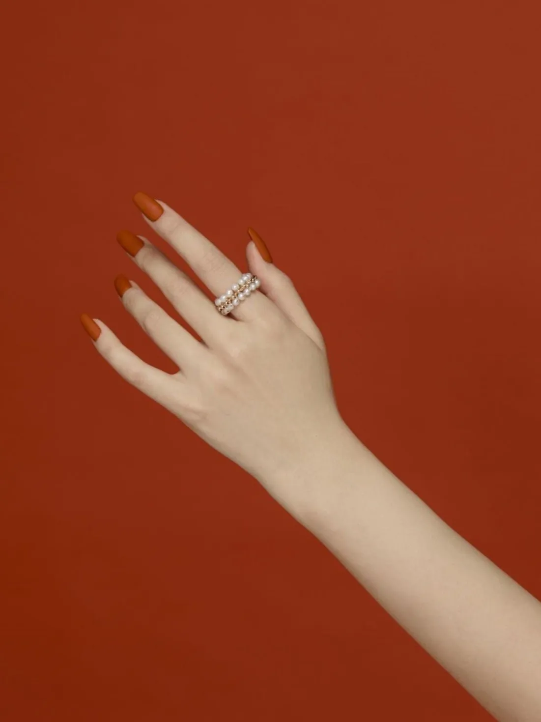 Embellishment Series Open Three-row Bead Ring
