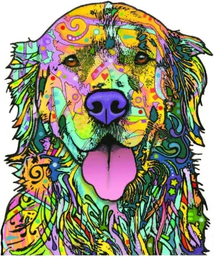 Enjoy It Dean Russo Golden Retriever Car Stickers, Outdoor Rated Vinyl Sticker Decals for Windows, Bumpers, Laptops or Crafts - 2 Pieces