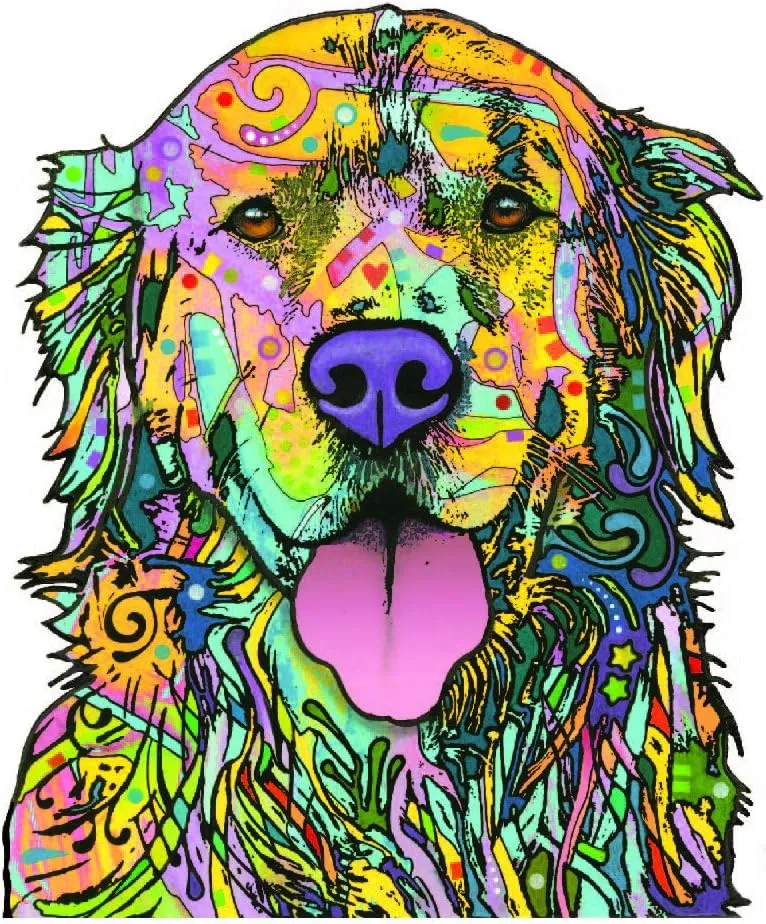 Enjoy It Dean Russo Golden Retriever Car Stickers, Outdoor Rated Vinyl Sticker Decals for Windows, Bumpers, Laptops or Crafts - 2 Pieces