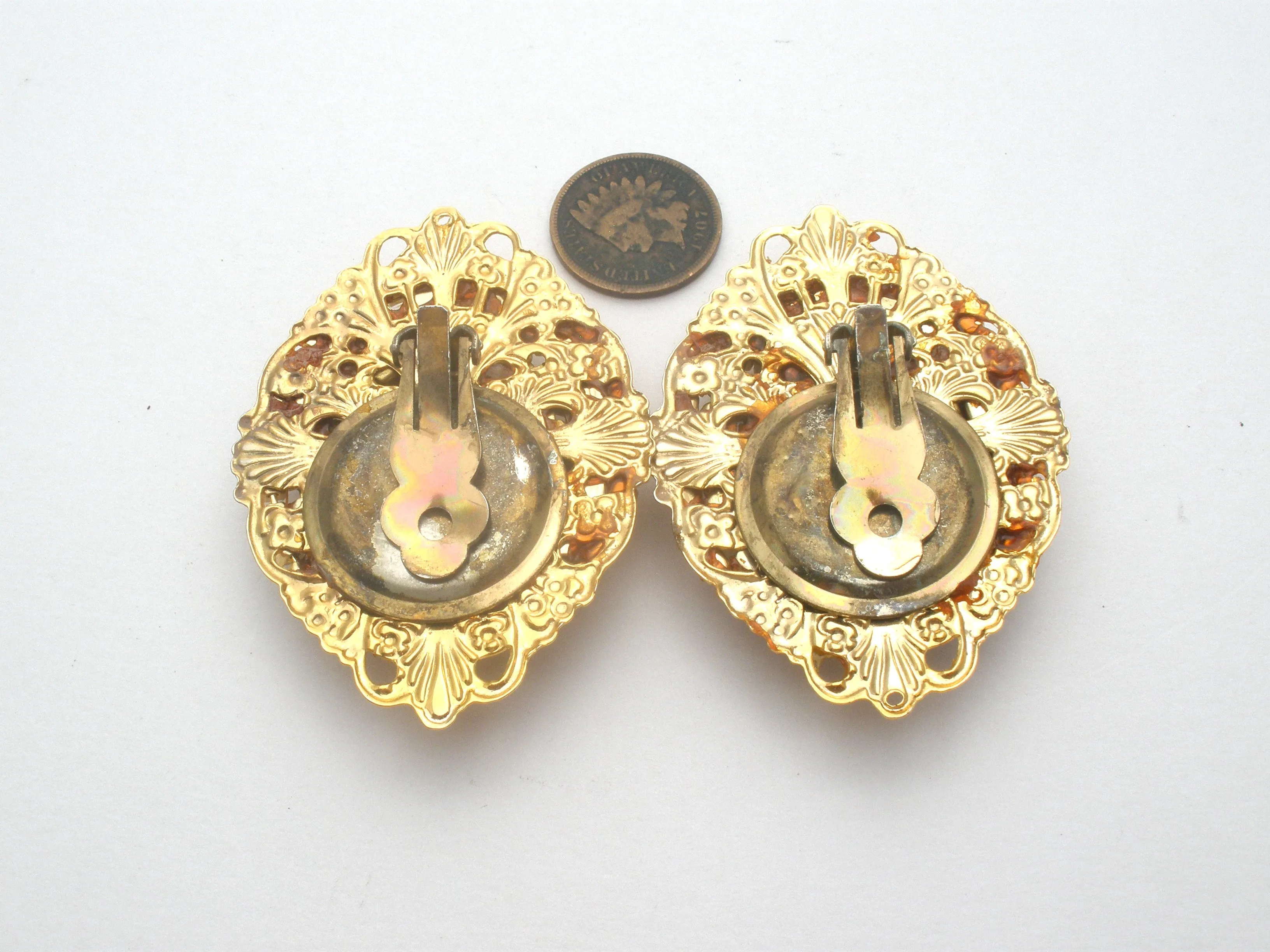 Fantiques Pink Rhinestone Earrings Vintage