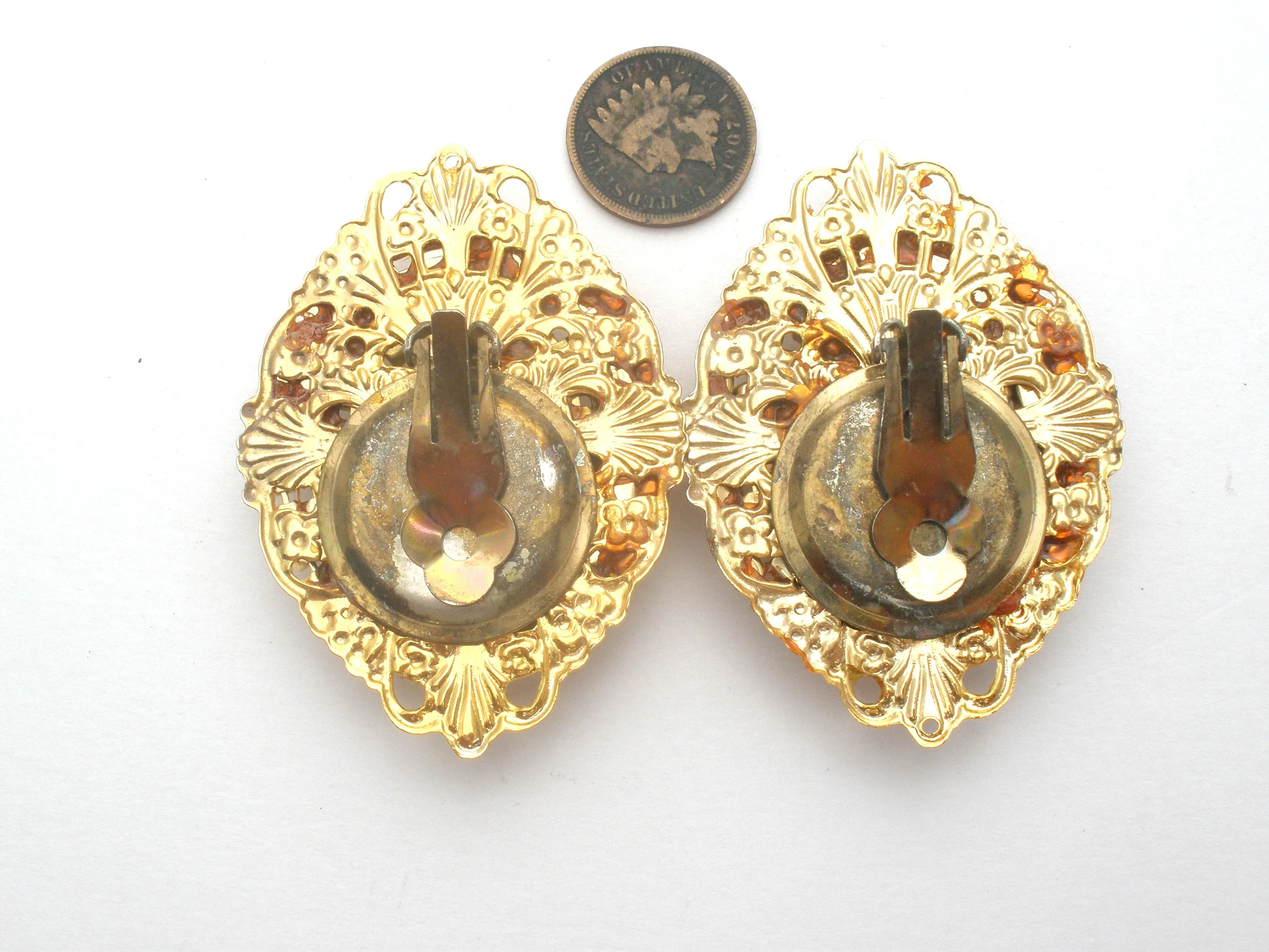 Fantiques Pink Rhinestone Earrings Vintage